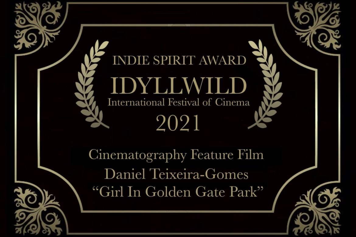 Plaque for the Indie Spirit Award for Cinematography, Idyllwild Cinemafest 2001, for Girl in Golden Gate Park