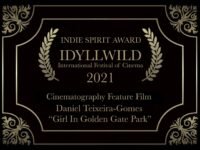 Plaque for the Indie Spirit Award for Cinematography, Idyllwild Cinemafest 2001, for Girl in Golden Gate Park
